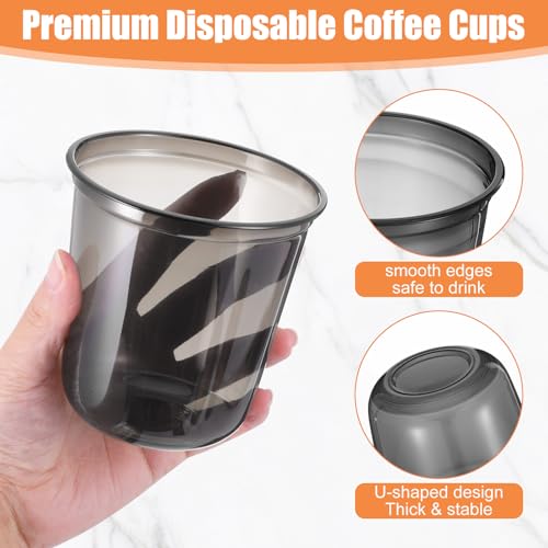 AojSup 50 Pcs Disposable Stemless Glasses 12 oz Crystal Plastic Wine Glasses Clear Classic Pet Cup for Meeting Weddings Bi...