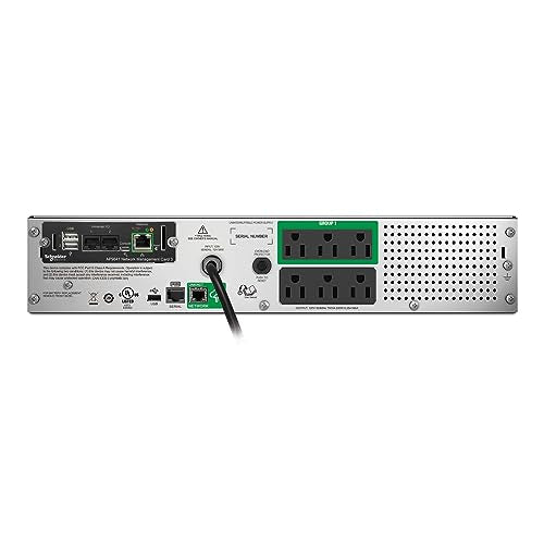 Apc 750Va Smart Ups With Smartconnect And Network Card, Smt750Rm2Ucnc, Rackmount 2U, Sinewave Ups Battery Backup, 120V, Line Int