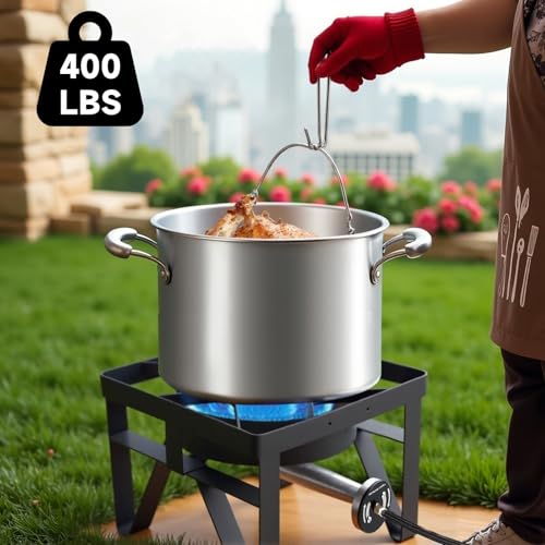 SKOK 200,000 BTUs High Pressure Single Burner Propane Camping Stove - Portable Outdoor Stove for Outdoor Cooking, Backyar...
