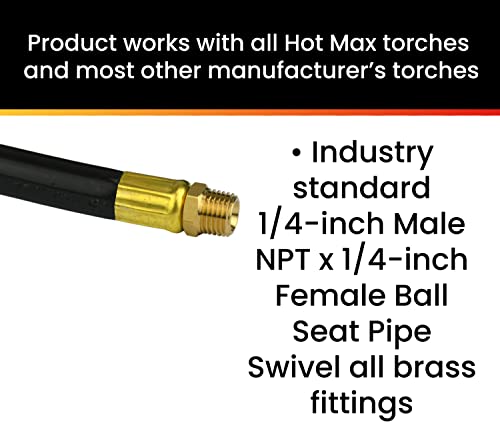 Hot Max 24201 Extension/Appliance Hose for Propane Gas, 25 Feet, Black