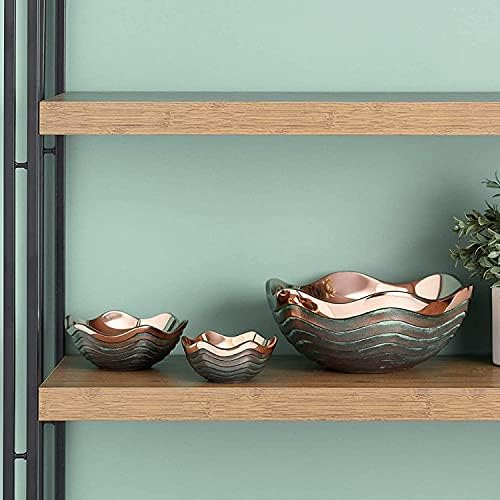 Nambe Copper Canyon Large Salad Bowl | 15 Inch Large 8 Quart Serving Bowl for Salad, Pasta, and Fruit | Copper coated Nambe Alloy