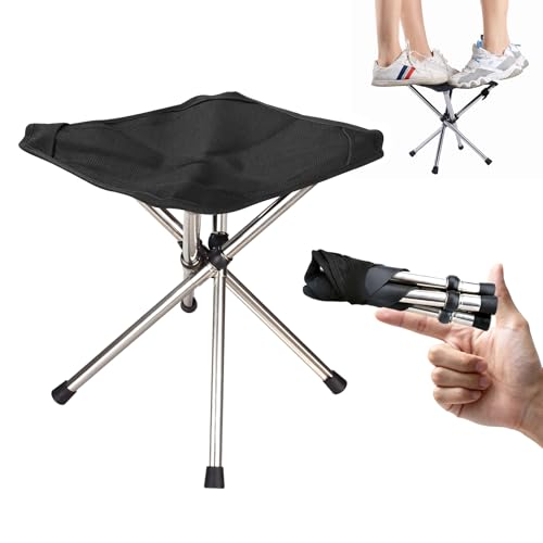 JVZI Ultra-Lightweight Camping Stoo - 260lbs Capacity | 13.8in Expanded Height | 1.2lbs Ultra-Light & Waterproof | 1-Pull ...