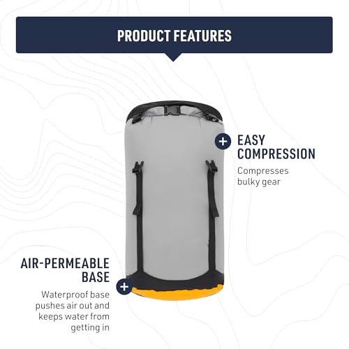 Sea to Summit eVac Compression Dry Bag, Waterproof Compression Sack, 20 Liter, High Rise Grey