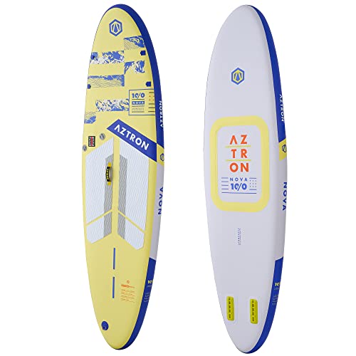 AZTRON NOVA 10'0" Inflatable Stand Up Paddle Board with Double Chamber Lite Safety Technology and Adjustable Paddle, Safet...