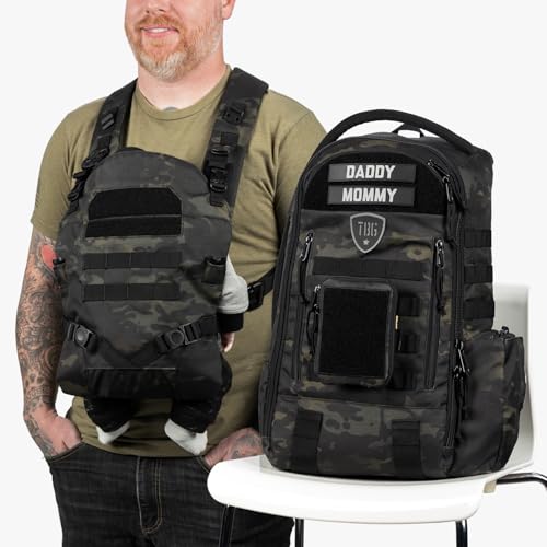 Tactical Baby Gear Daypack Diaper Bag + Tactical Baby Carrier Bundle – Military-Grade, MOLLE Compatible, Water-Resistant, ...