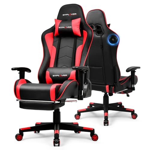 GTPLAYER Gaming Chair,Gamer Chair with Bluetooth and Adjustable Backrest,Seat Height Adjustable Computer Chairs with 3D Ar...