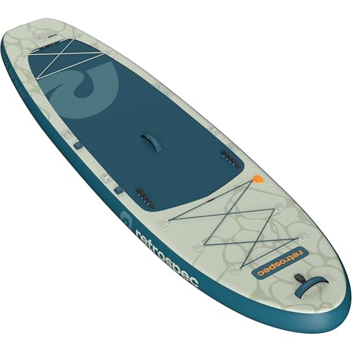 Retrospec Weekender Plus 10' Inflatable Stand Up Paddleboard Double Layer PVC iSUP Bundle w/Carrying case, 3 Piece Adjusta...