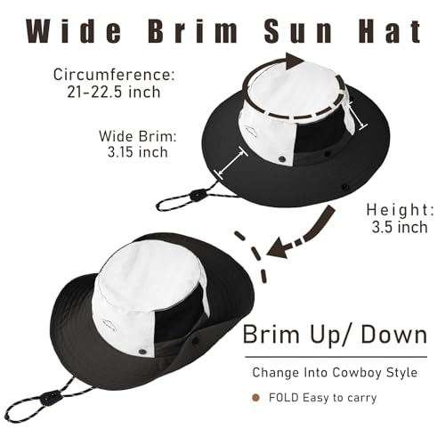 ZOORON Sun Hats for Teens Men Women Waterproof Fishing Hat UPF 50+ Bucket Hat Quick Dry Safari Hat for Beach Hiking Garden