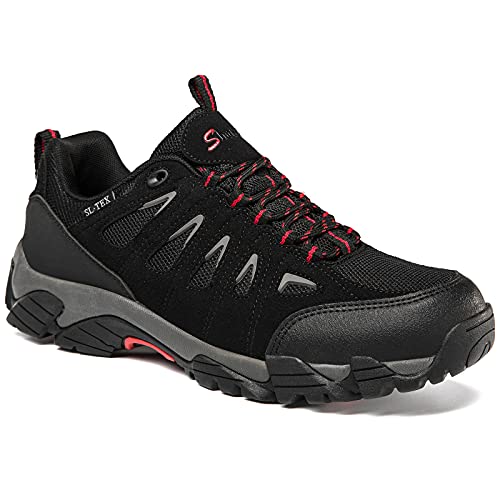 SHULOOK Men's Waterproof Hiking Shoes Lightweight Anti Slip Outdoor Ankle Boots Breathable Hike Trekking Trails Shoe