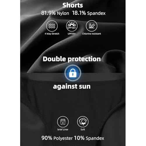 baleaf Women's 3"/5"/6"/8" High Waisted Swim Shorts Tummy Control Swimsuits Bottoms Modest Board Shorts UPF 50+