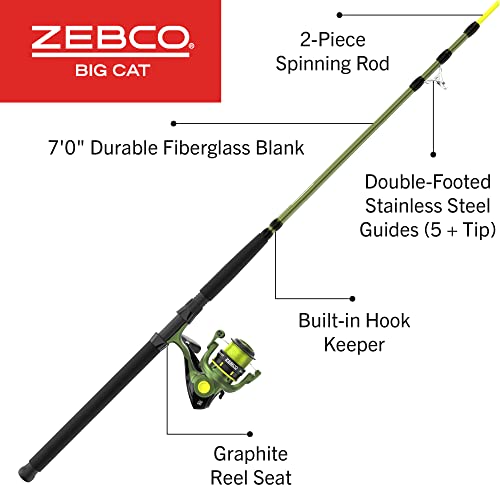 Zebco Big Cat Spinning Reel and Fishing Rod Combo