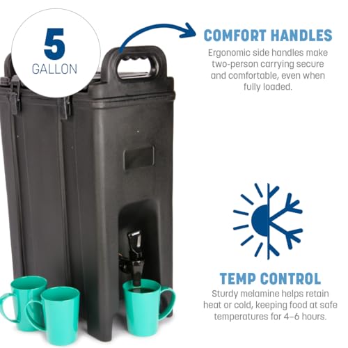 Carlisle FoodService Products Cateraide Insulated Beverage Dispenser with Handles for Catering, Events, Kitchens, And Rest...