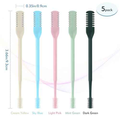 5Pcs 2-in-1 Nasal Hair Cutter, Double Sided Nose Hair Cutter, Portable 360¡Æ Rotating Manual Nose Hair Trimmer for Men and Women, Colorful