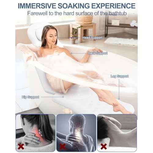 YSJILIDE Full Body Bath Pillow for Bathtub, Spa Bath Pillows for Tub Neck Head Neck Shoulder and Back Support, with Non-Slip Suction Cups/4D Air Mesh