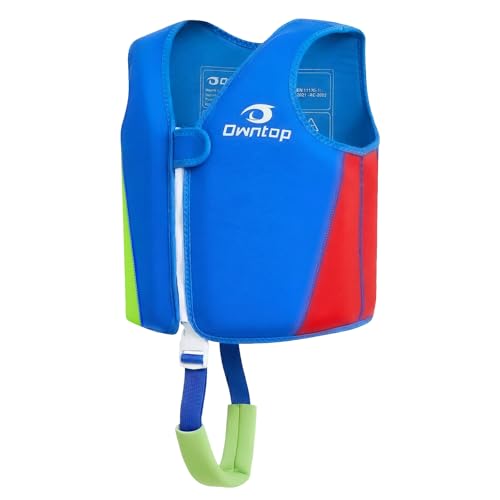 Owntop Kid Swim Vest Toddler Swim Vest with Adjustable Crotch Strap Toddler Floaties Boys Girls Buoyancy Aid for 30-40-50-...