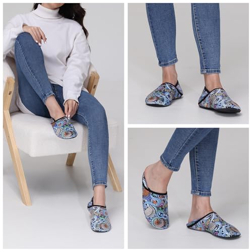ANLUKE Slipper for Women Men Slipper Socks Fuzzy House Shoes Rubber Sole Slip On Soft-Lightweight Non Slip Indoor/Outdoor