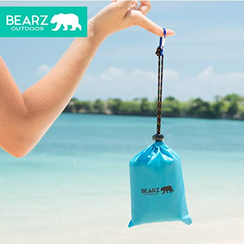 BEARZ Outdoor Pocket Blanket - Beach Blanket Waterproof Sandproof, Picnic Blankets Waterproof Foldable, Lightweight & Comp...