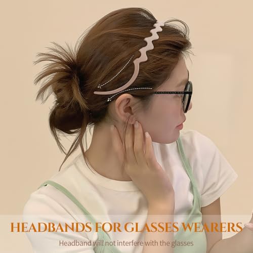 TOBATOBA Zig Zag Headbands for Women Glasses Wearers - Comfortable Comb Hairbands with Teeth Non Slip - Reducing Headache ...