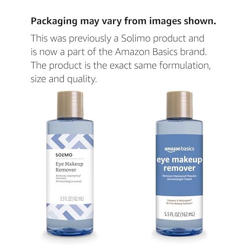 Amazon Basics Eye Makeup Remover, Removes Waterproof Mascara, Dermatologist Tested, Fragrance Free, 5.5 Fl Oz (Pack of 1)