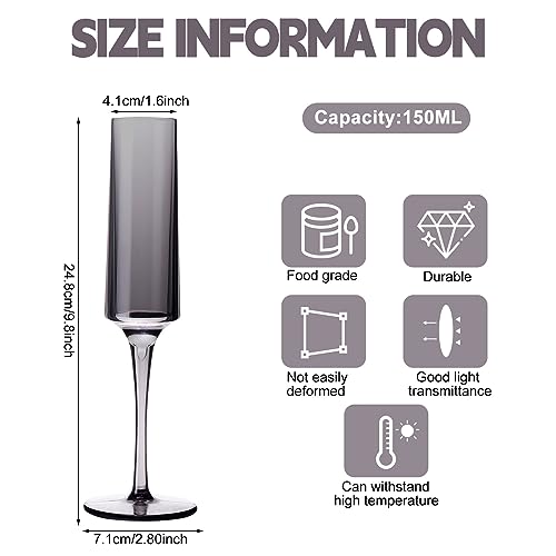 Nuenen 18 Pcs 5 oz Acrylic Stemmed Champagne Flutes Unbreakable Plastic Champagne Glasses Reusable Wine Toasting Goblets D...