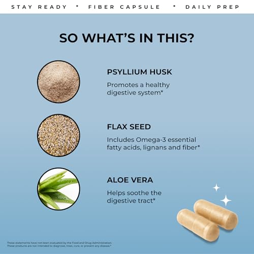 Pure for Men Original Cleanliness Stay Ready Fiber Supplement | Helps Promote Digestive Regularity | Psyllium Husk, Aloe V...