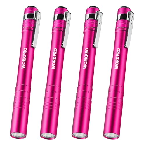 WORKPRO LED Pen Light, Aluminum Pen Flashlights, Pocket Flashlight with Clip for Inspection, Emergency, Everyday, 2AAA Bat...