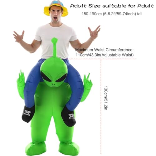 Double Couple Inflatable Alien Dinosaur Costume Halloween Blow up Costumes for Adult