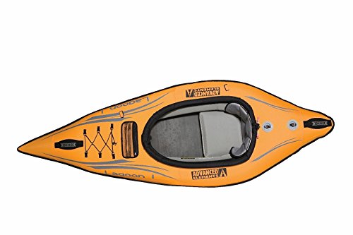 Advanced Elements Lagoon 1 Person Inflatable Kayak & Double Action Pump with Pressure Guage, Yellow, One Size