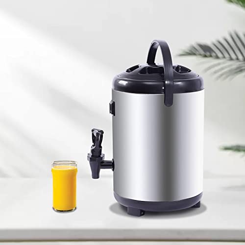 Stainless Steel Insulated Beverage Dispenser, 1.7Gal Thermal Carafe with Spigot for Hot Coffee & Cold Juice, 12-Hour Heat ...