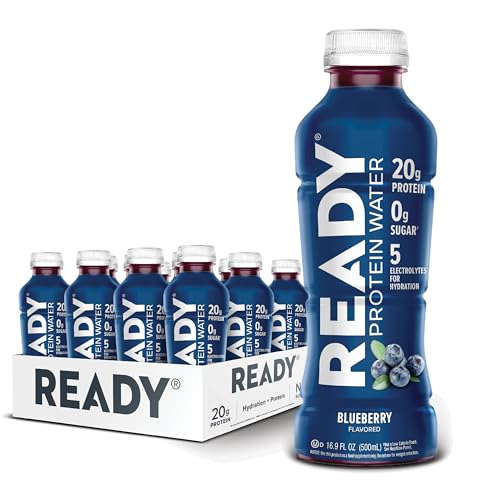 Ready® Clear Protein Water – 20g Whey Protein Isolate, Zero Sugar, Low-Calorie Sports Drink for Hydration & Recovery – Ele...