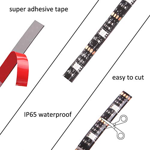 XYOP Led Strip Lights Battery Powered RGB 2M 6.56ft Battery Operated Led Battery Lights with 3 Keys Controller Waterproof ...