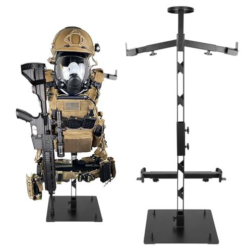 Pridefend Heavy Duty Steel Tactical Gear Stand - Hold Up to 100 lbs Helmet Vest Belt Display Rack,Tactical Vest Hanger, Ad...