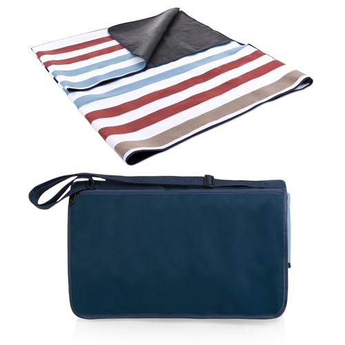 Picnic TIME Blanket Tote XL Outdoor Picnic Blanket, 70"x80" Foldable Beach Mat with Soft Fleece Top, Water-Resistant Backi...