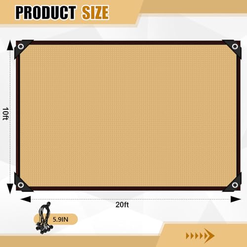 Fanfanwin 95% Pergola Shade Cover with Grommets,10' x 20' Outdoor Sun Shade Cloth Universal Pergola Replacement Canopy Pri...