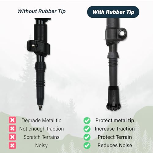 TREKOLOGY Trek-Z Cork Grip Trekking Poles Bundle with 6 Rubber Tip Replacements – Lightweight Folding Hiking Poles, Adjust...