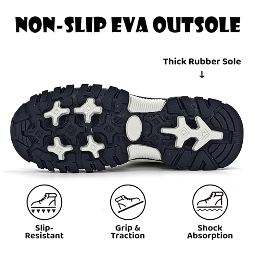 Umerigo Snow Boots Women Mid-Calf Warm Waterproof Anti-Slip Ankle Boots Winter Lace-up Booties Deep Tread Rubber Sole Faux...