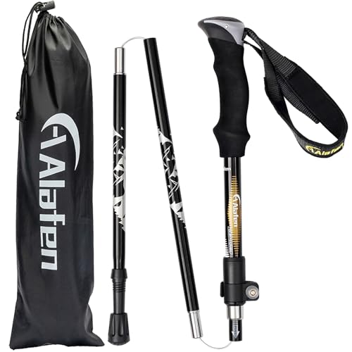 A ALAFEN Aluminum Collapsible Ultralight Travel Trekking Hiking Pole for Men and Women (Fits 5'3" - 6'2")