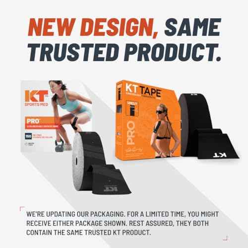 KT Tape, PRO Synthetic Elastic Kinesiology Athletic Tape, 150 Count, 10¡± Precut Strips, Rage Red