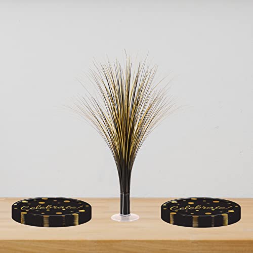 Beistle Plastic Metallic Black And Gold Spray Centerpieces For Happy New Year Decorations, Awards Night Tableware, Birthda...