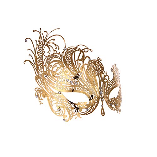 Masquerade Mask for Women Metal Mask Shiny Rhinestone Venetian Party Evening Prom Ball Mask Bar Costumes Accessory
