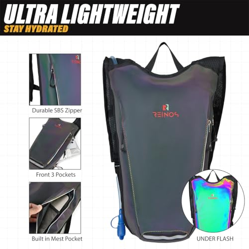 Hydration Backpack Pack with 2L Water Bladder Rave Essentials Lightweight Bag for Hiking, Running Vest, Music Festival for...
