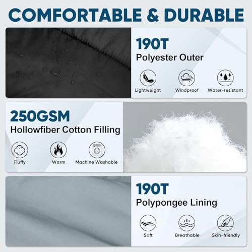 PTEROMY Sleeping Bags for Adults, Lightweight and Machine Washable, Water Resistant Backpacking Camping Sleeping Bag for W...