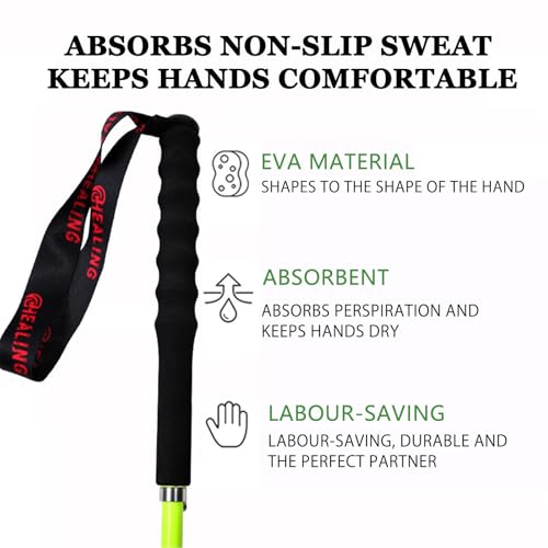 OKHEALING High Strength Carbon Fiber Trekking Poles 1 Pair Foldable in 5 Sections, Lightweight and Sturdy, Suitable for Hi...