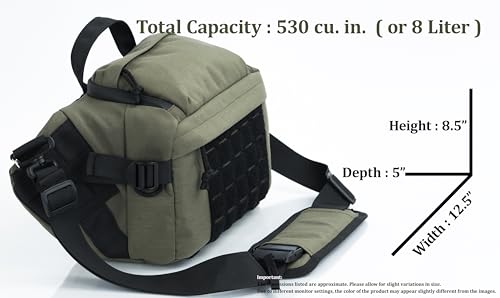 BACKFERRY Tactical Sling Backpack Crossbody EDC Pack MOLLE Satchel Bag for Travel, Work, Camping and Hiking 8Liter