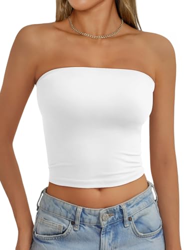 AUTOMET Tube Tops Strapless Crop Tops Basic Backless Sleeveless Bandeau Going Out Cute Summer Clothes Spring Outfits 2026