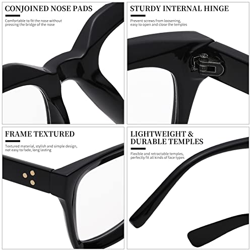 COASION Blue Light Blocking Eyeglasses Classic Thick Square Rim Frame Eyewear for Women Men
