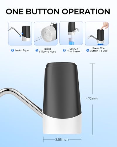 Cozycharm Water Dispenser Pump, USB Charging Automatic Drinking Water Pump for Mini Water Jug Dispenser Portable, Ideal fo...
