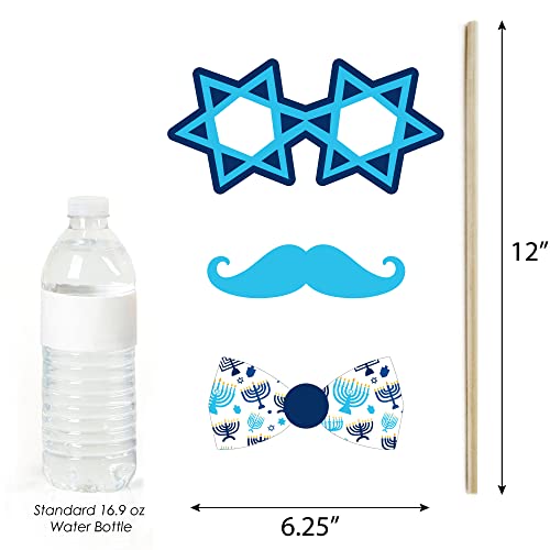 Big Dot of Happiness Hanukkah Menorah - Chanukah Holiday Party Photo Booth Props Kit - 20 Count