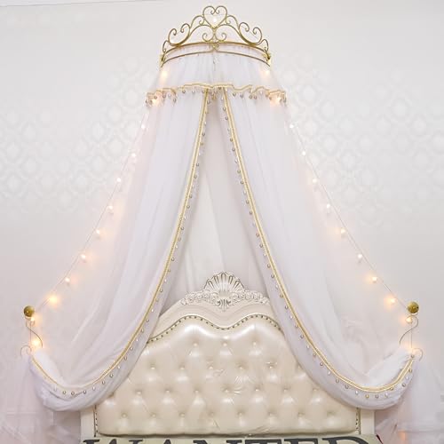 GongZhuMeng Girl Bed Curtain Princess Crown Mosquito Netting Children Room Decor Bedside Yarn Net Romantic Princess Tents ...