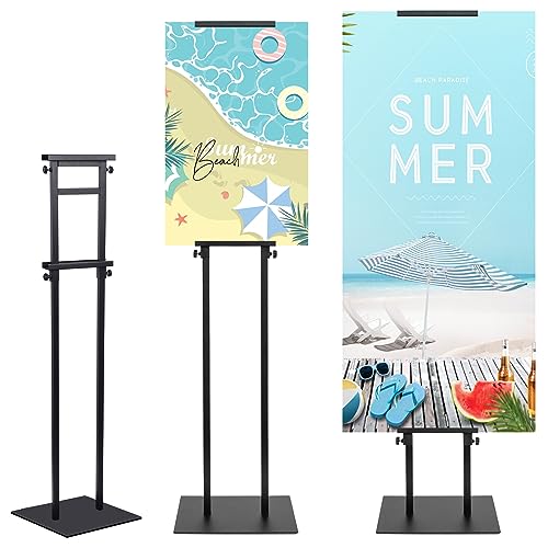 JR-MOV Poster Stand Heavy Duty - Adjustable Poster Stands for Display Foam Board, Double Sided Pedestal Floor Standing Sig...